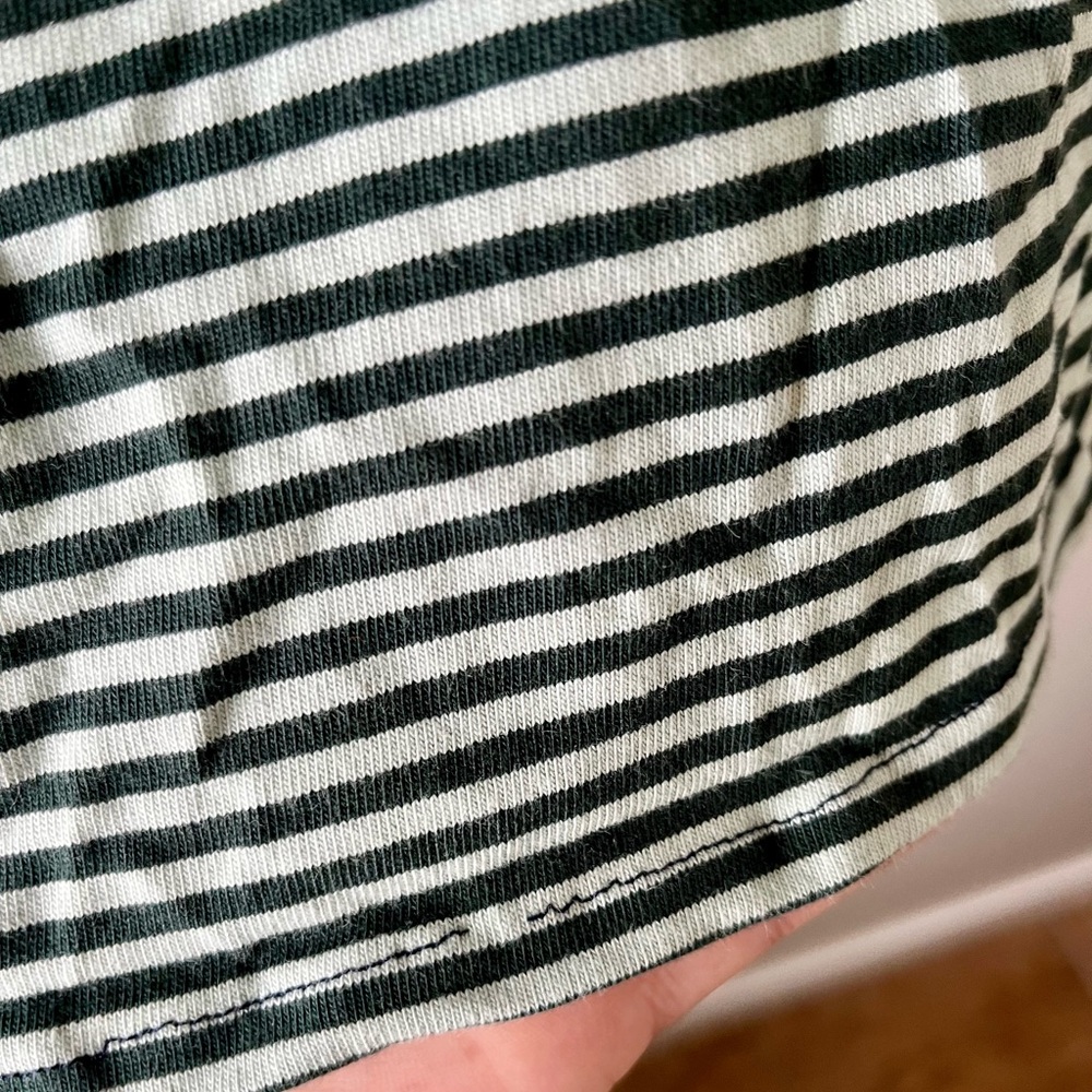 Jack & Jones 100% Organic Cotton Oversized Boxy Green Striped Tee Size Large - Picture 5 of 8